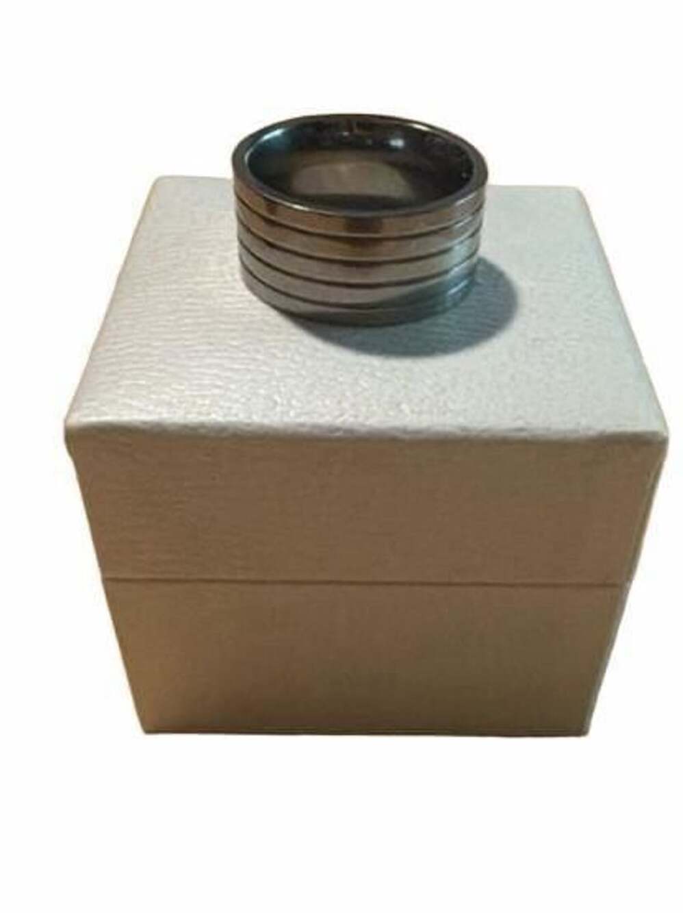 Pandora Stainless Steel Grooved Band Ring Silver